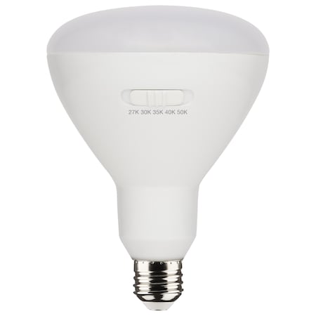 Satco 13W BR40 LED - E26 Base - CCT Selectable - White Finish - 90 CRI - 120V, PK4 S11781